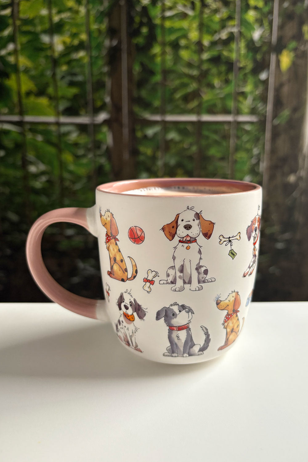 Taza Diseño Perritos Mango Rosa Cristina Oria