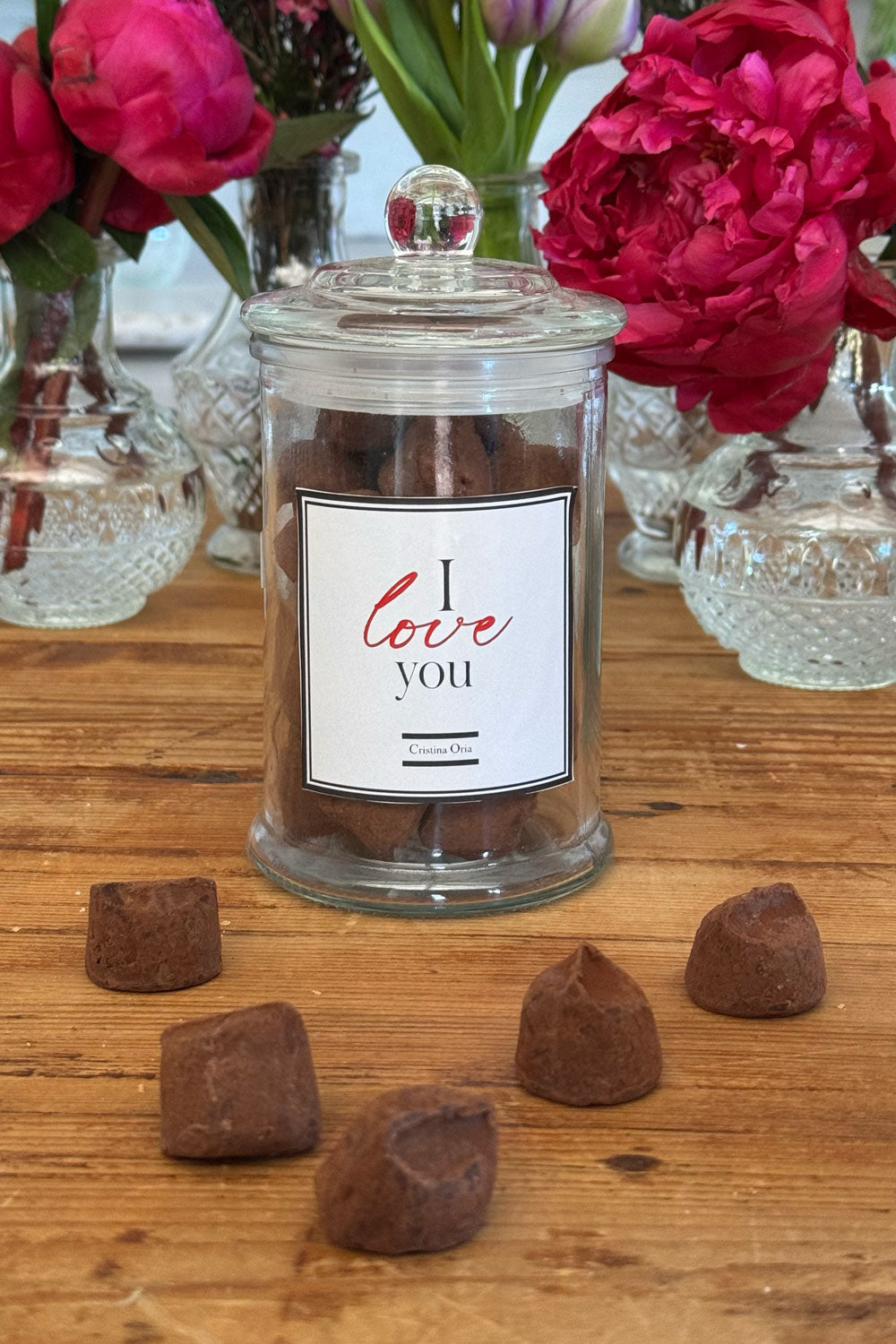 Tarro Trufas De Chocolate "I Love You" Cristina Oria 