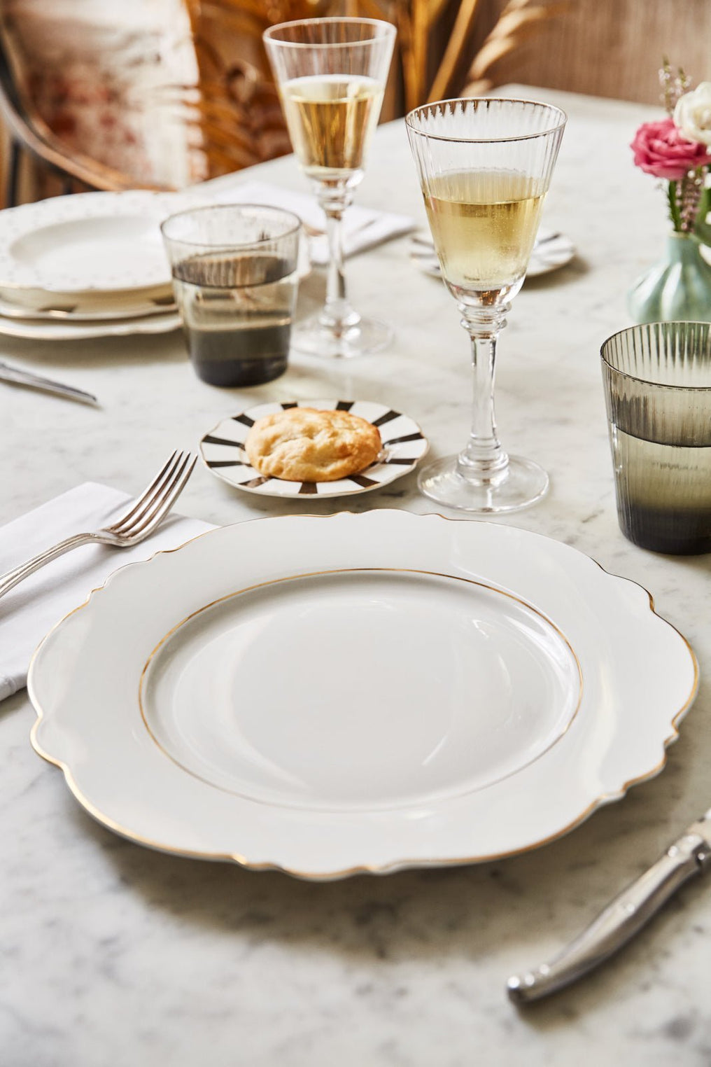 Vajilla Blanca Y Gris Completa | Vajillas