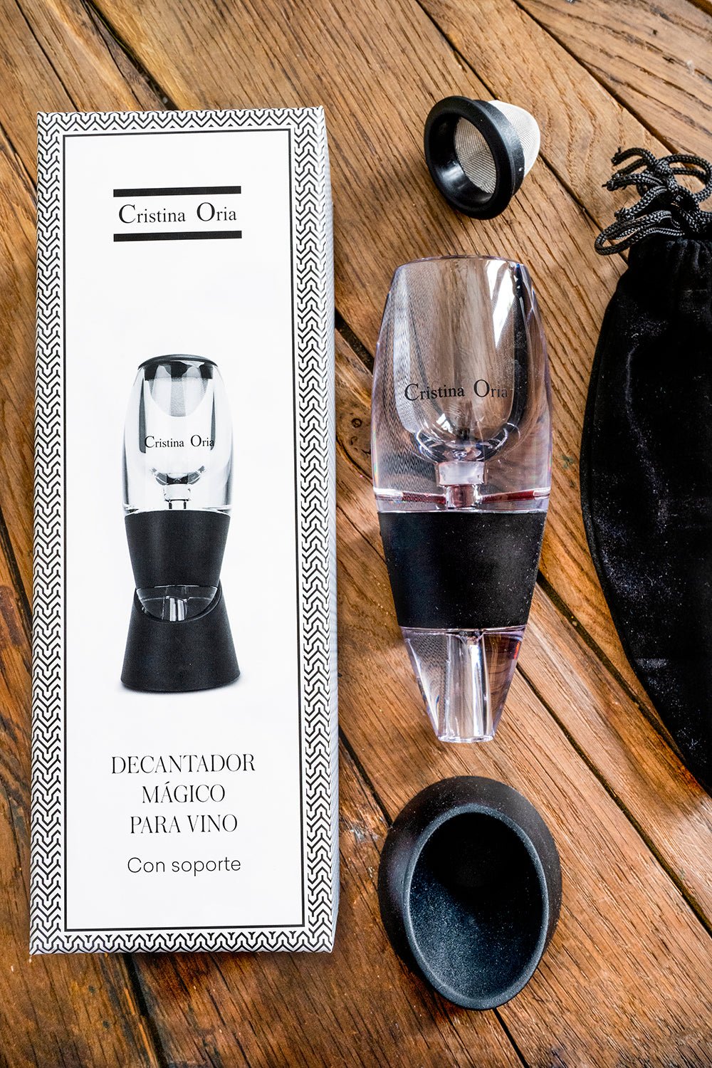 Decanter Per Vino 2-in-1 Con Aeratore E Sistema Antigoccia - Accessorio Per Amanti Del Vino - Foto 8