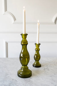 Candelabro De Vidrio Verde Oliva Grande - Cristina Oria