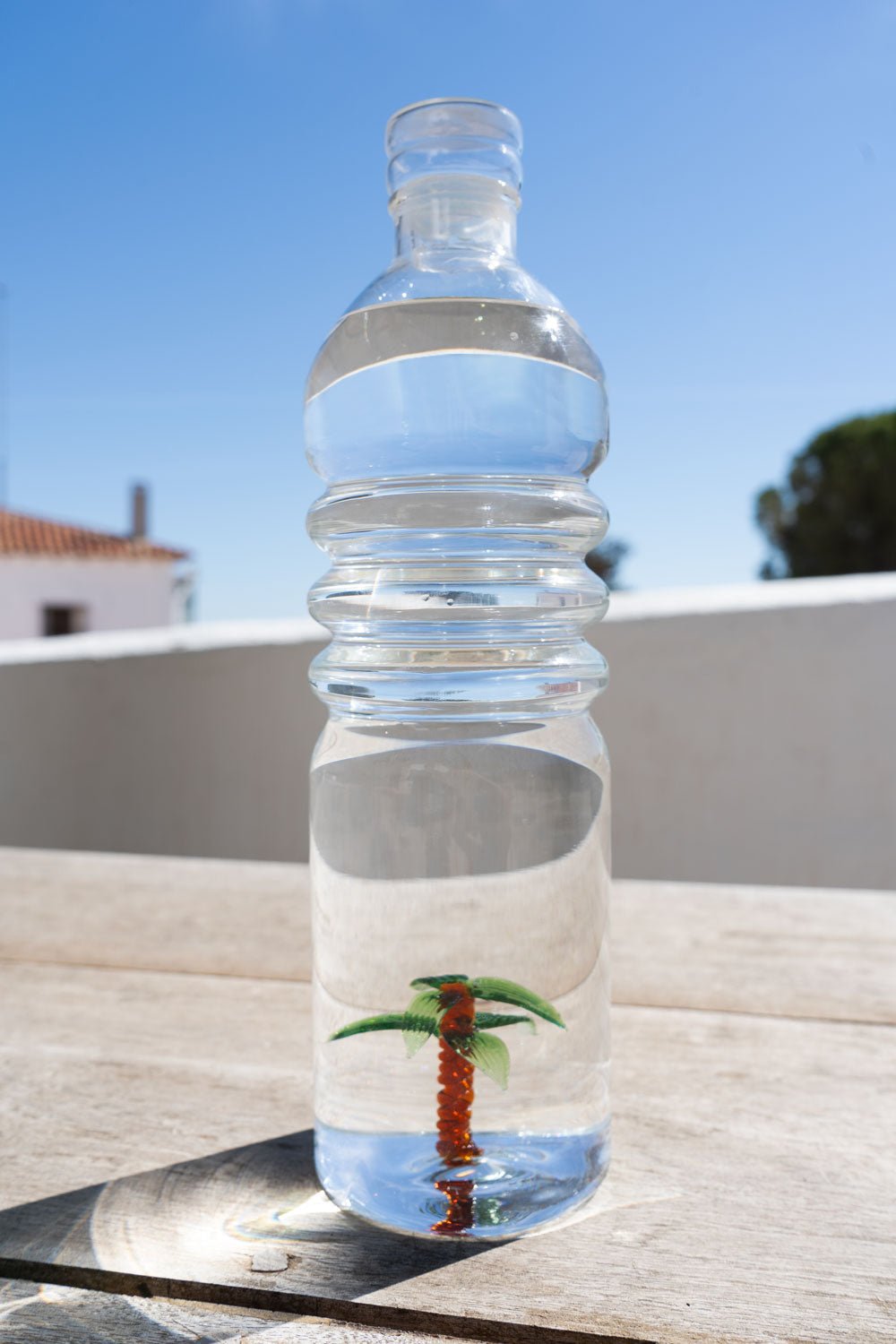 Botella De Cristal Con Figura Palmera - Cristina Oria