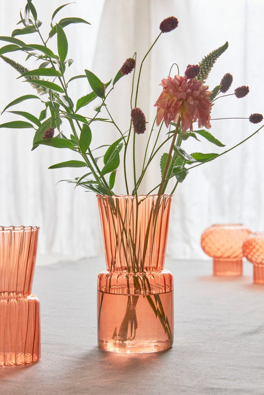 Florero De Cristal Rosa Grande - Cristina Oria