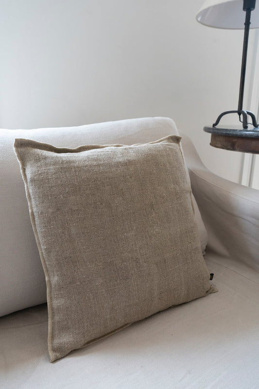 Cojín De Lino Beige Cuadrado - Cristina Oria