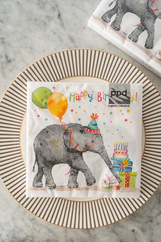 Servilletas Elefante & Happy Birthday Grandes - Cristina Oria