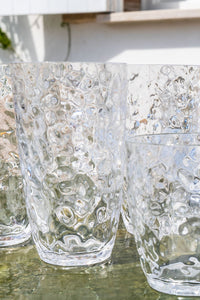 Set 6 Vasos Grandes Transparentes Acrílicos Con Diseño En Relieve - Cristina Oria