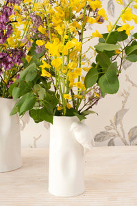 Florero Porcelana Blanco Con Pájaros Pequeño - Cristina Oria