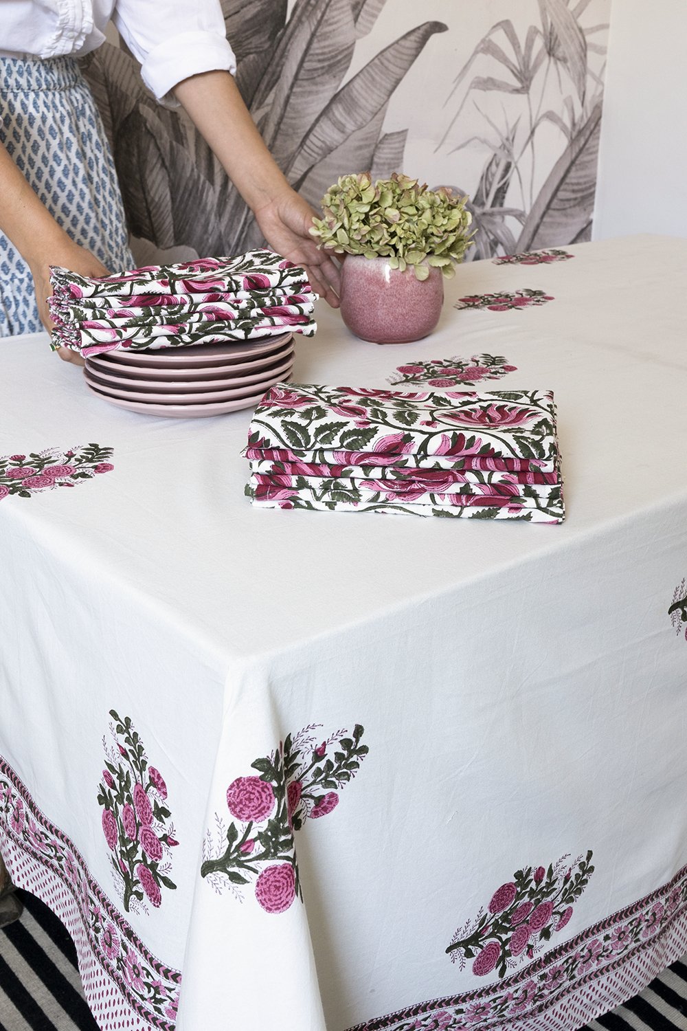 Großes Tischdecken- und 12-Servietten-Set – Cristina Oria