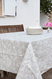 Manteles Antimanchas Con Diseño Flores Blancas - Cristina Oria