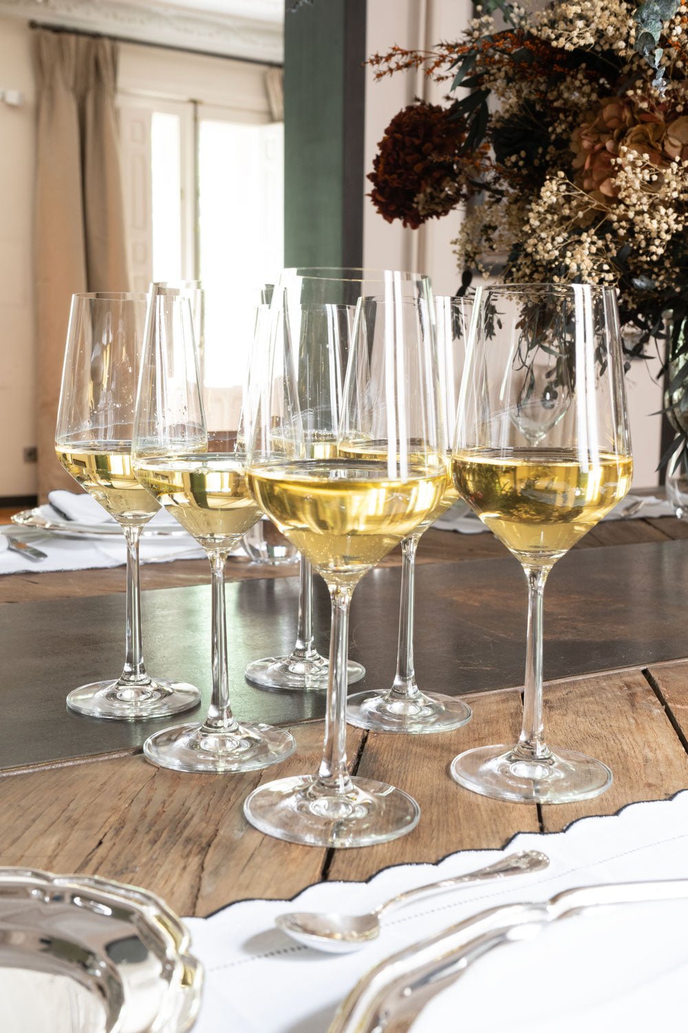 Copas de vino blanco de cristal con relieve Oasis, 6 uds.