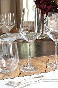 Set 6 Copas Cristal Vino Transparente Picos – Cristina Oria