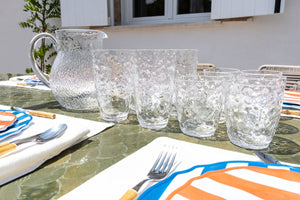 Cristalería Completa Acrílica Transparente Con Diseño En Relieve - Cristina Oria