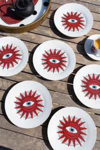 Set 6 Platos De Porcelana Con Diseño Good Luck - Cristina Oria
