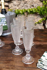 Set 6 Copas Cristal Champagne Transparente Picos - Cristina Oria