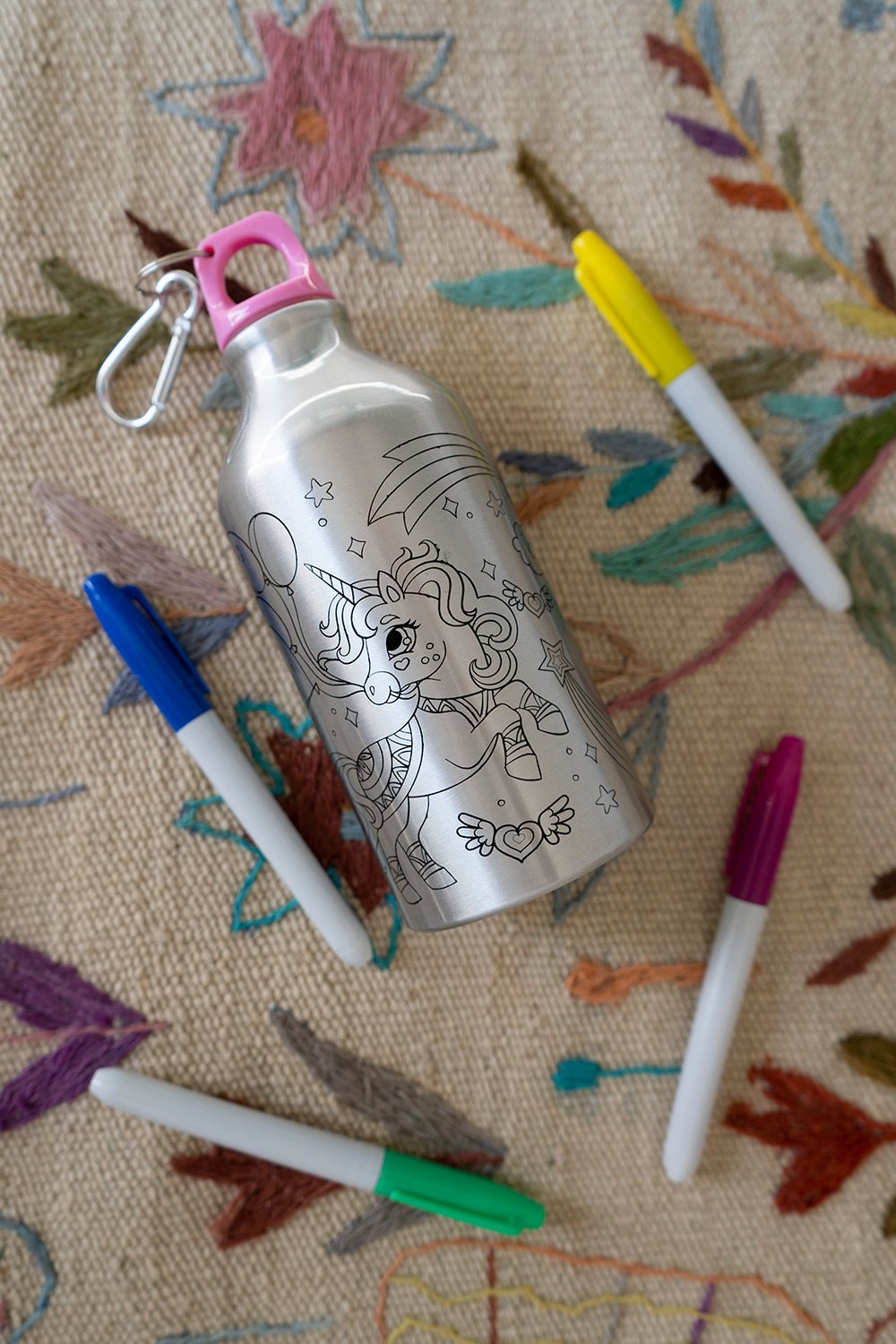 Termo/ Botella Para Colorear Unicornio - Cristina Oria