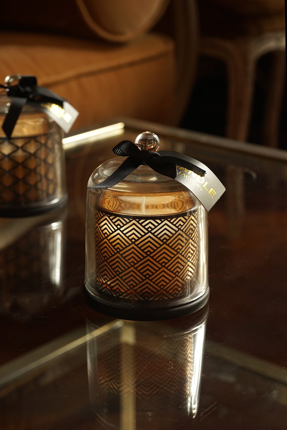 Vela Perfumada Con Campana De Cristal Rombos Cristina Oria 