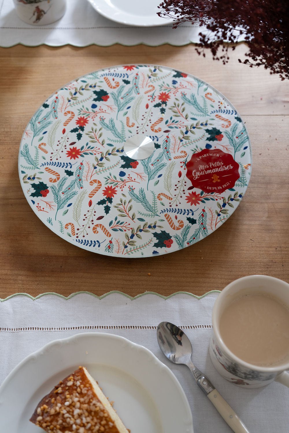 Bandeja Giratoria Con Diseño Navidad - Cristina Oria