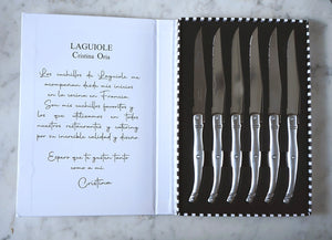 Caja 6 Cuchillos De Carne Laguiole Acero - Cristina Oria