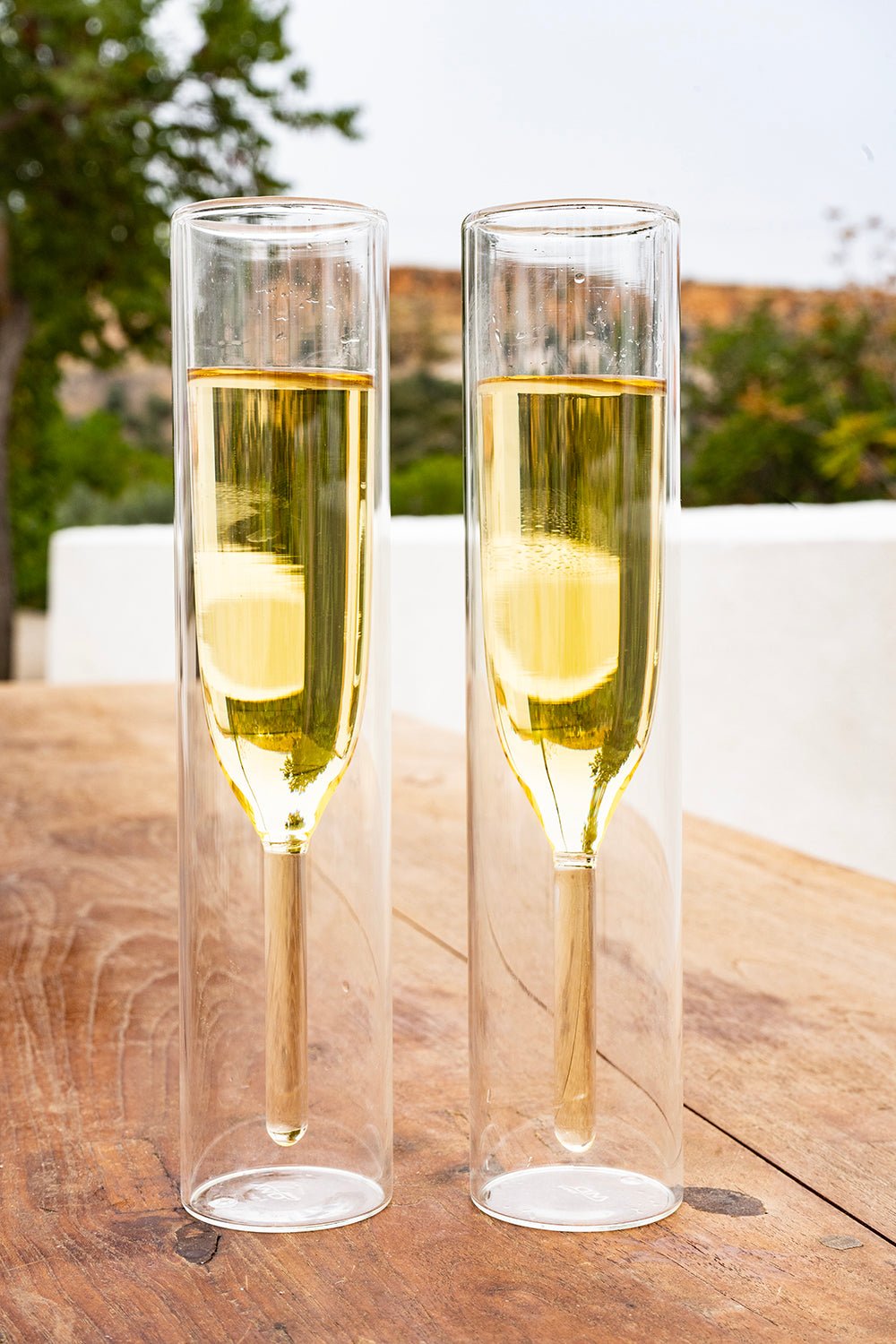 Set Dos Copas De Champagne De Vidrio Soplado