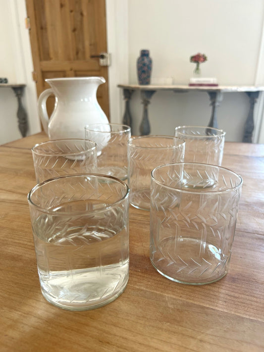 Set 6 Vasos De Agua Cristal Tallado Cristina Oria - Cristina Oria