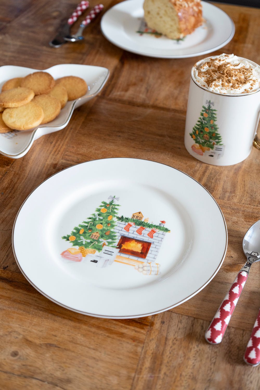 Plato De Postre Con Diseño De Árbol De Navidad Co - Cristina Oria